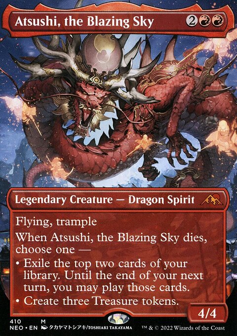 Atsushi, the Blazing Sky (Borderless Alternate Art) [Kamigawa: Neon Dynasty]