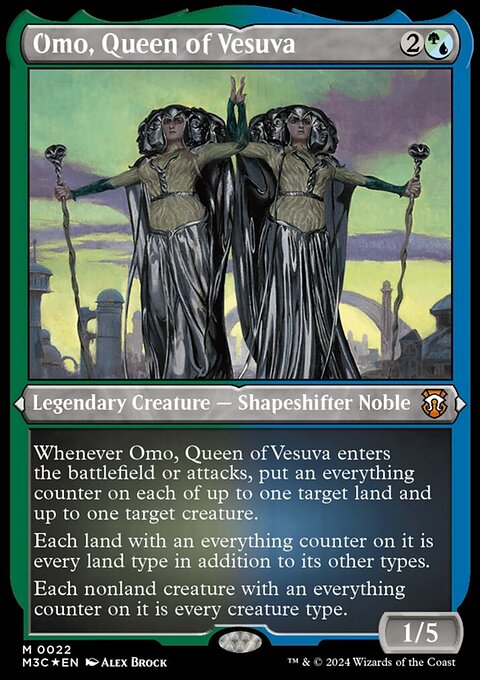 Omo, Queen of Vesuva (Foil Etched) [Modern Horizons 3 Commander]