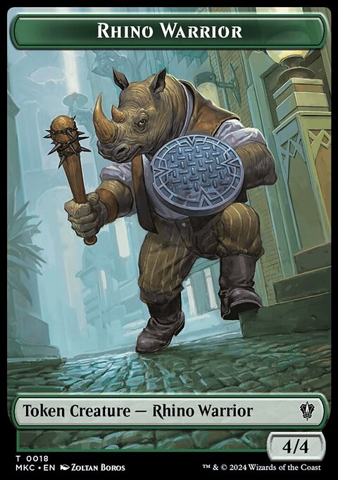Thopter // Rhino Warrior Double-Sided Token [Murders at Karlov Manor Commander Tokens]
