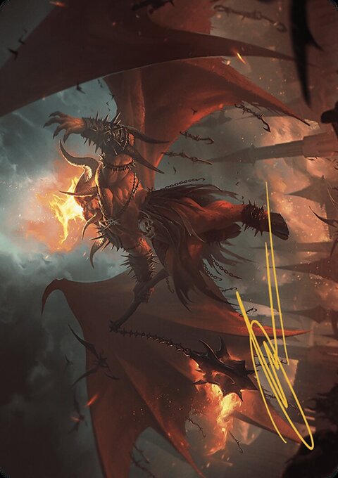 Rakdos, Patron of Chaos Art Card (22/49) (Gold-Stamped Signature) [Murders at Karlov Manor Art Series]