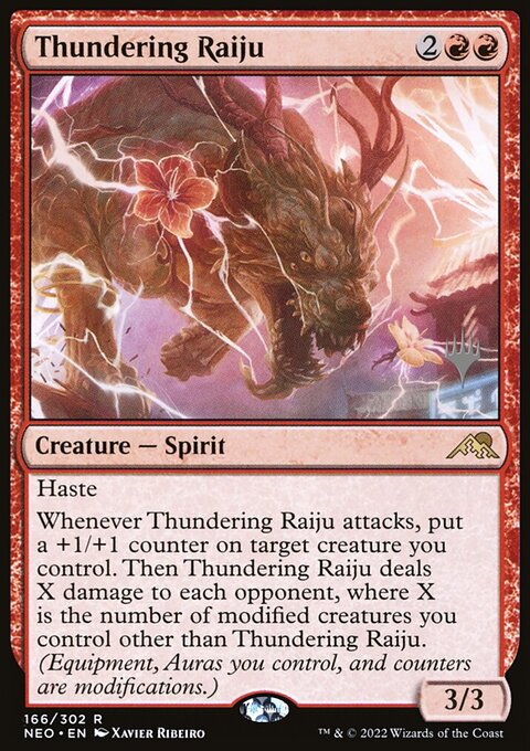 Thundering Raiju (Promo Pack) [Kamigawa: Neon Dynasty Promos]