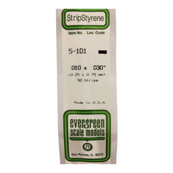 Evergreen Styrene Strips .010 X .030 10 Pack