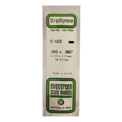 Evergreen Styrene Strips .010 X .060 10 Pack