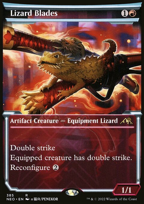 Lizard Blades (Showcase Soft Glow) [Kamigawa: Neon Dynasty]