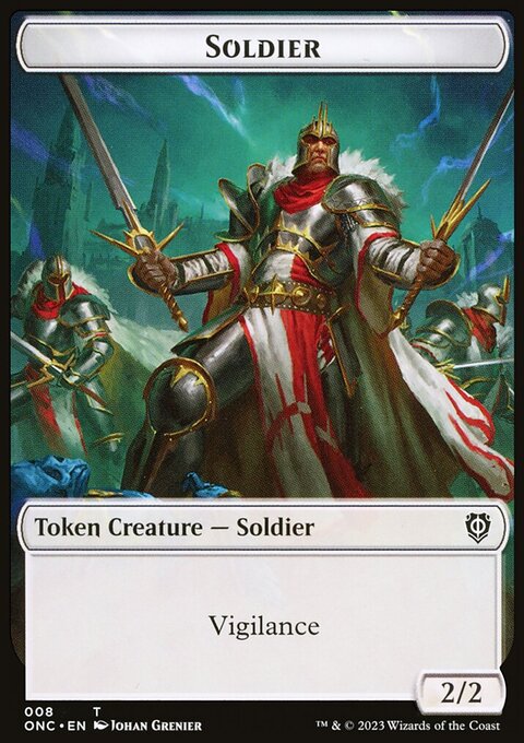 Soldier (008) // Angel Double-Sided Token [Phyrexia: All Will Be One Commander Tokens]