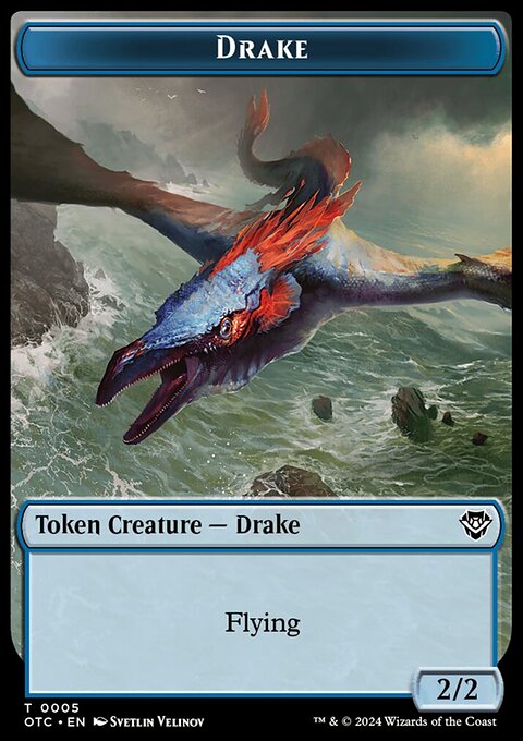 Drake // Soldier (0026) Double-Sided Token [Outlaws of Thunder Junction Commander Tokens]