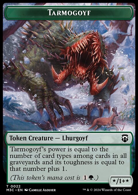 Tarmogoyf (Ripple Foil) // Saproling Double-Sided Token [Modern Horizons 3 Commander Tokens]