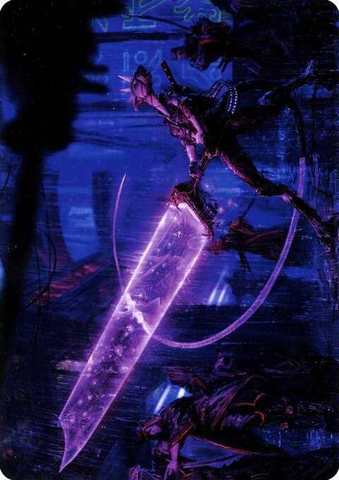 Enormous Energy Blade Art Card (Gold-Stamped Signature) [Kamigawa: Neon Dynasty Art Series]