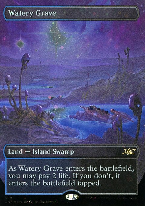 Watery Grave (Borderless) (Galaxy Foil) [Unfinity]