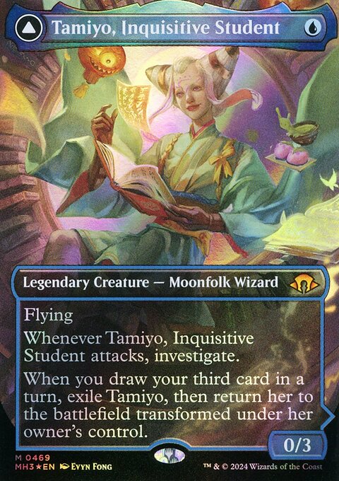 Tamiyo, Inquisitive Student // Tamiyo, Seasoned Scholar (Borderless) (Textured Foil) [Modern Horizons 3]