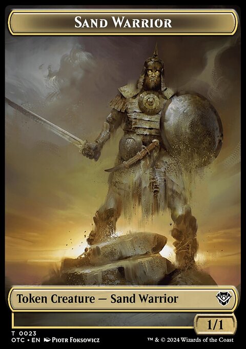 Plant // Sand Warrior Double-Sided Token [Outlaws of Thunder Junction Commander Tokens]