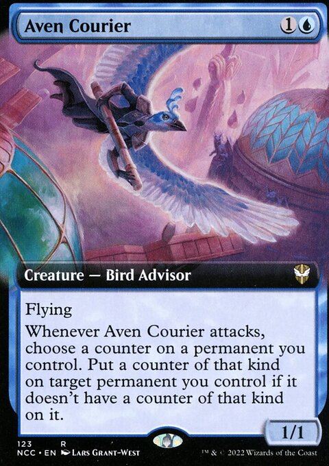Aven Courier (Extended Art) [Streets of New Capenna Commander]