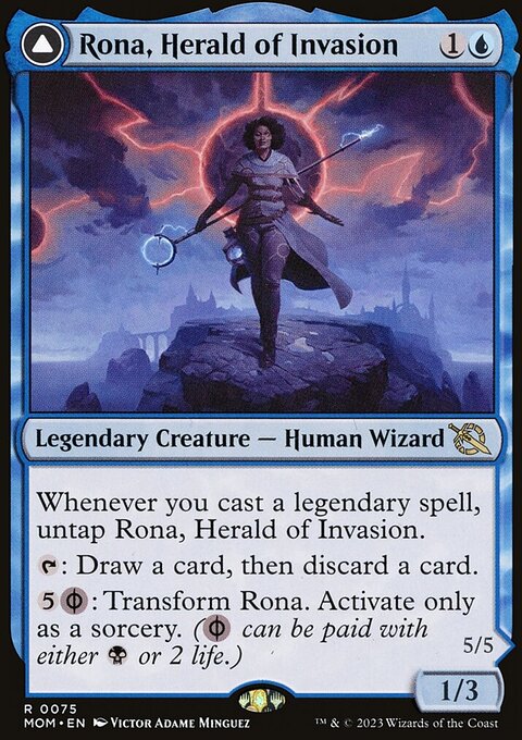 Rona, Herald of Invasion // Rona, Tolarian Obliterator [March of the Machine]
