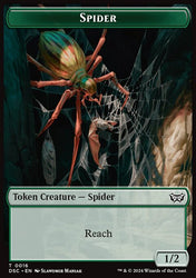 Insect (0012) // Spider Double-Sided Token [Duskmourn: House of Horror Commander Tokens]