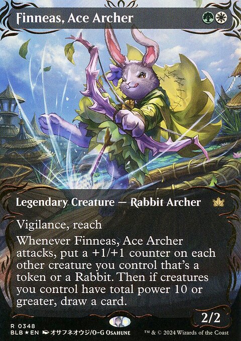 Finneas, Ace Archer (Borderless) (Raised Foil) [Bloomburrow]