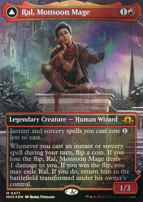 Ral, Monsoon Mage // Ral, Leyline Prodigy (Borderless) (Textured Foil) [Modern Horizons 3]