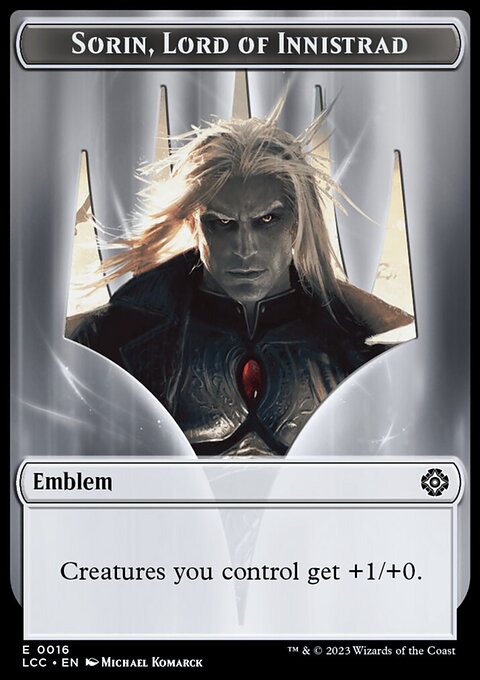 Emblem - Sorin, Lord of Innistrad // Vampire (0004) Double-Sided Token [The Lost Caverns of Ixalan Commander Tokens]