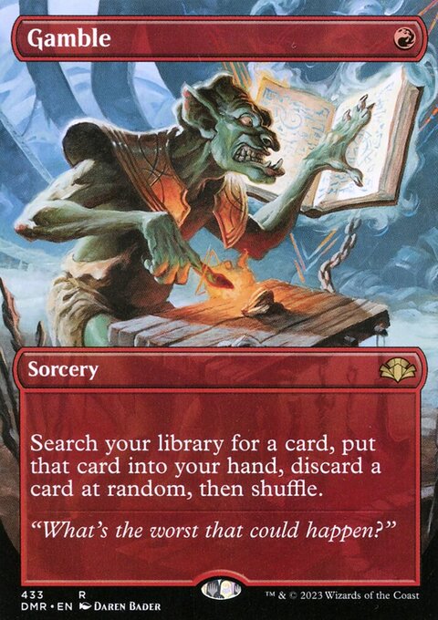 Gamble (Borderless Alternate Art) [Dominaria Remastered]