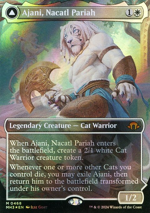 Ajani, Nacatl Pariah // Ajani, Nacatl Avenger (Borderless) (Textured Foil) [Modern Horizons 3]