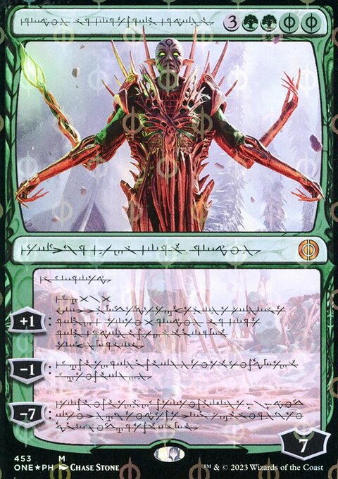 Nissa, Ascended Animist (Phyrexian Step-and-Compleat Foil) [Phyrexia: All Will Be One]