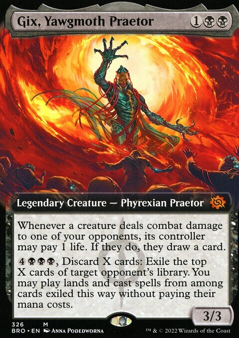 Gix, Yawgmoth Praetor (Extended Art) [The Brothers' War]