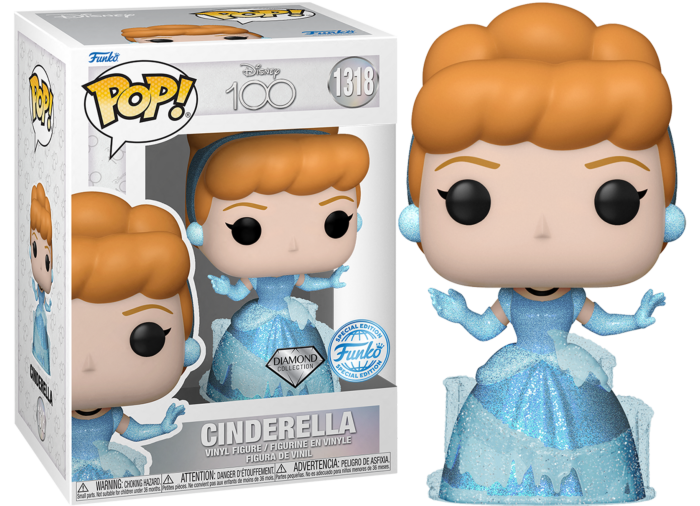 Cinderella 1950 - Cinderella (Diamond Glitter) #1318 Disney 100th Pop! Vinyl