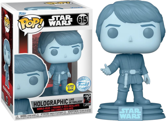 Holographic Luke Skywalker (Glow in the Dark) 40th Anniversary #615 Star Wars Episode VI: Return of the Jedi Pop! Vinyl (Special Edition)