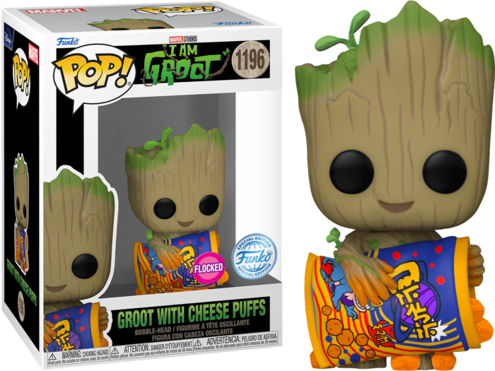 I Am Groot (2022) - Groot with Cheese Puffs Flocked Pop! Vinyl Figure