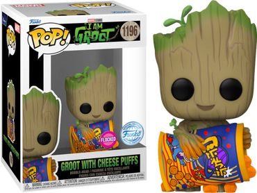 I Am Groot (2022) - Groot with Cheese Puffs Flocked Pop! Vinyl Figure
