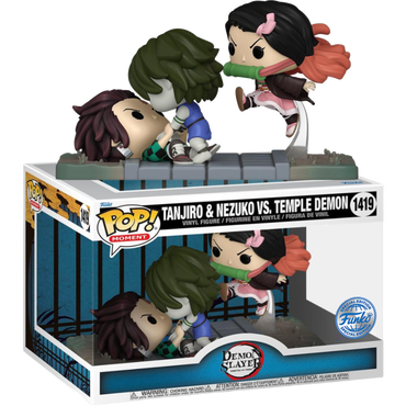 Demon Slayer - Tanjiro & Nezuko Vs Temple Demon Pop! Moment Vinyl Figure