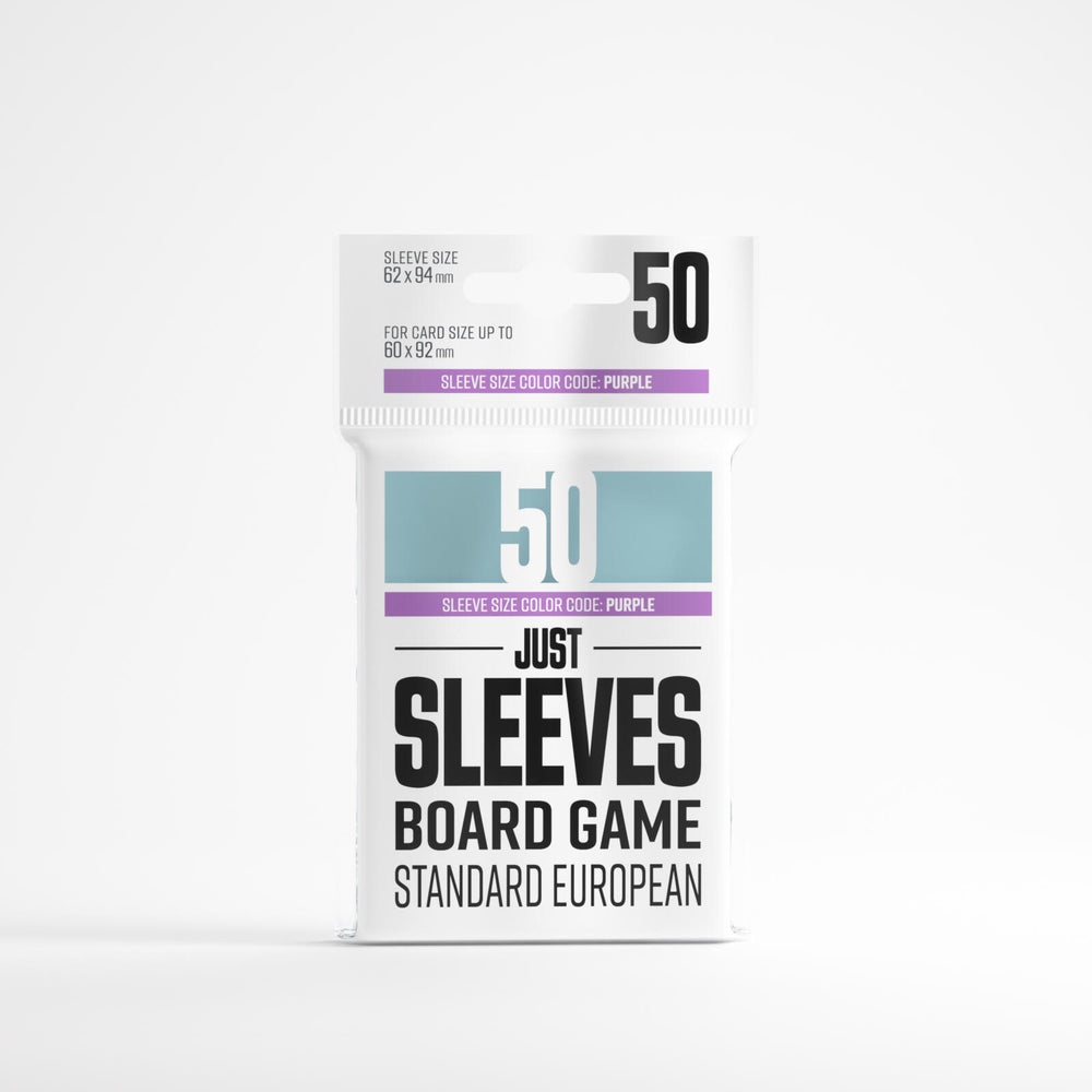 Gamegenic Just Sleeves - Size Code PURPLE - Standard European Sized (59mm x 91mm) (50 Sleeves Per Pack)