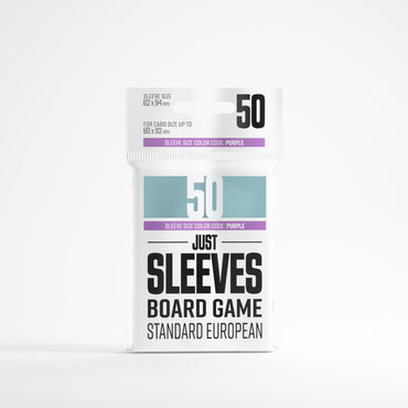 Gamegenic Just Sleeves - Size Code PURPLE - Standard European Sized (59mm x 91mm) (50 Sleeves Per Pack)