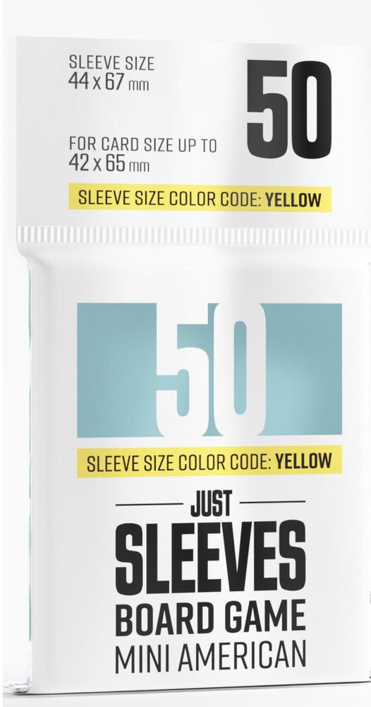 Gamegenic Just Sleeves - Size Code YELLOW - Mini American Sized (44mm x 67mm) (50 Sleeves Per Pack)