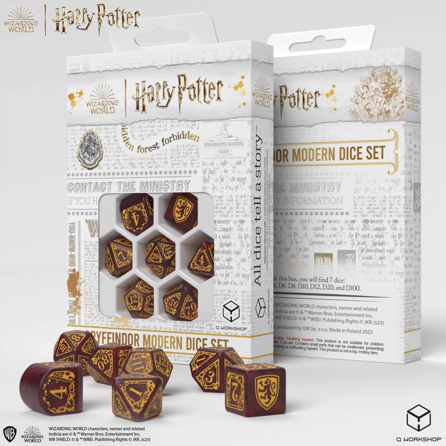 Q Workshop Harry Potter Modern Dice Set - Gryffindor - Red Dice Set 7