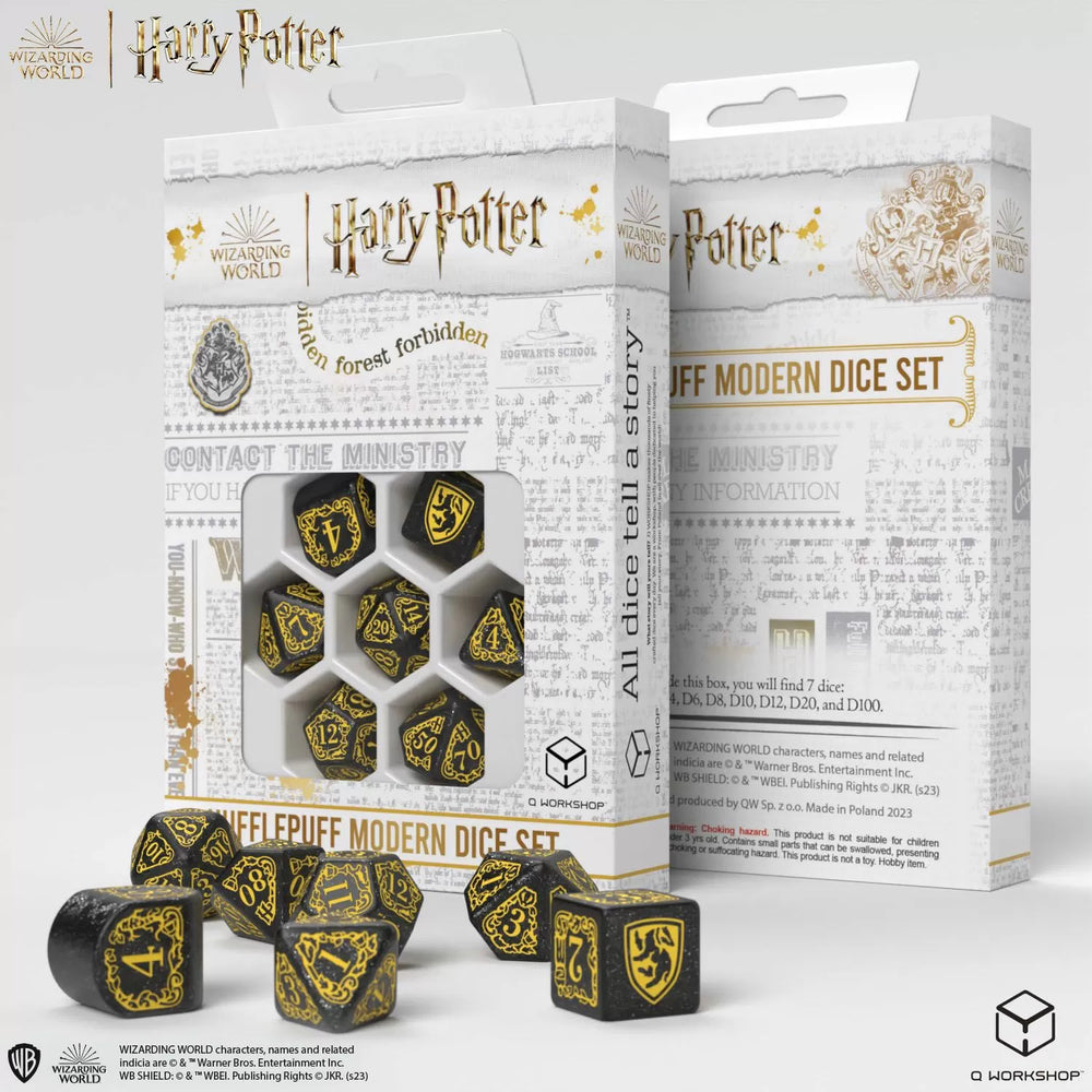 Q Workshop Harry Potter Modern Dice Set - Hufflepuff - Black Dice Set 7