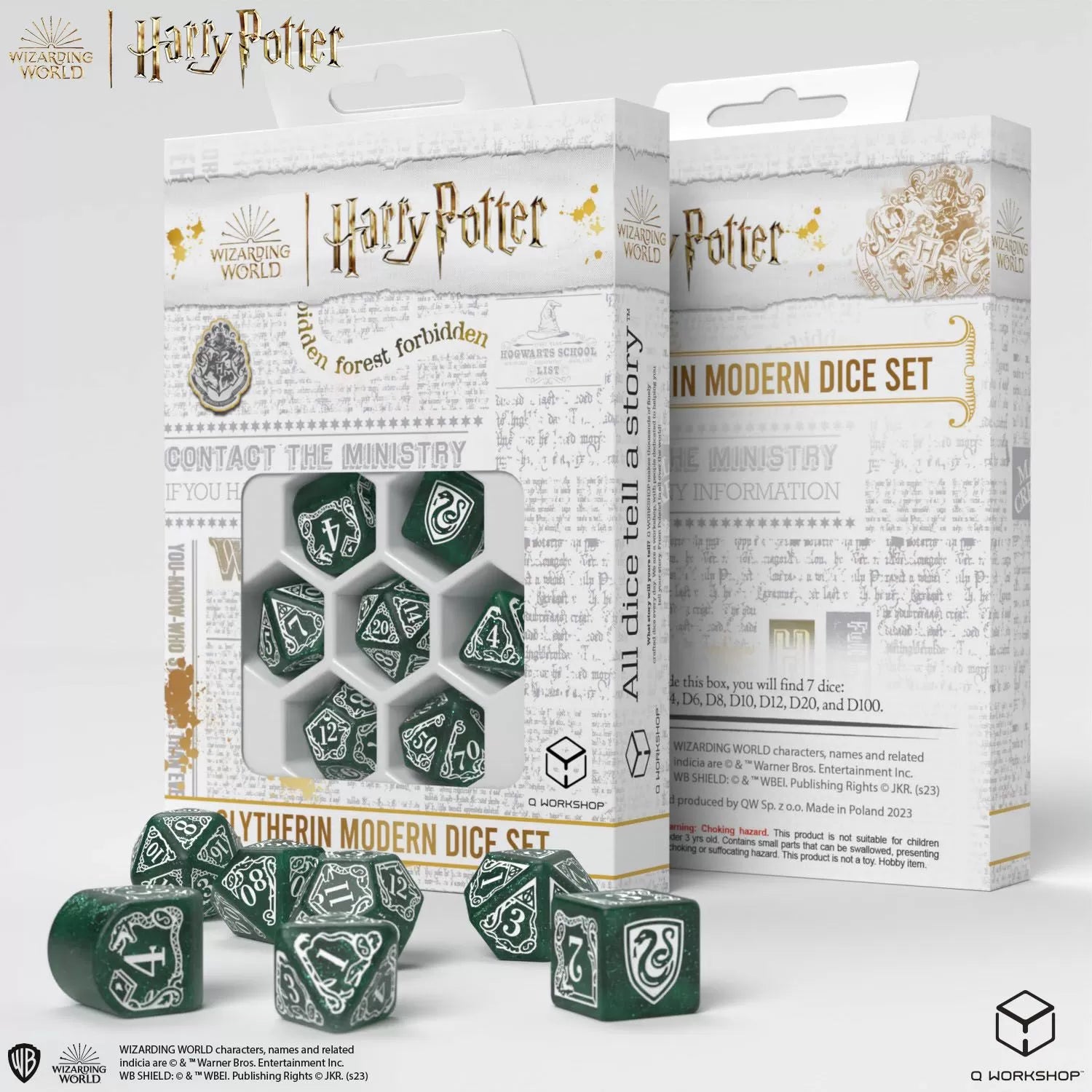 Q Workshop Harry Potter Modern Dice Set - Slytherin - Green Dice Set 7