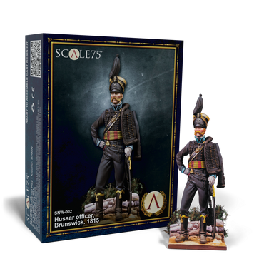 Scale 75 - Figures - Napoleonic - Hussar Officer - Brunswick 1815 75mm