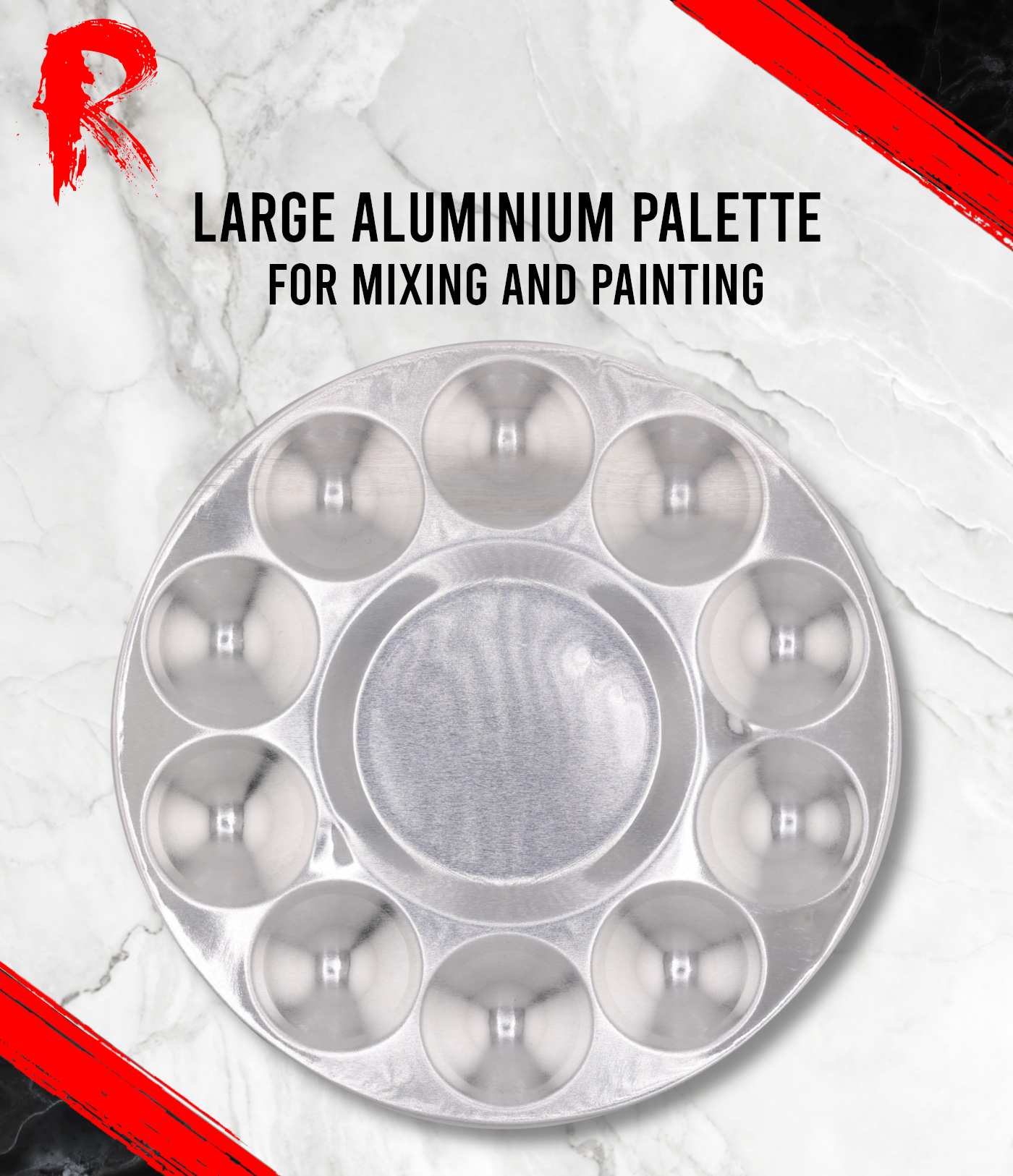 Ronin Games - Large Aluminium Palette - 10 Wells