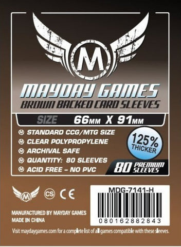 Mayday - Card Game Sleeves Brown Backed - 66mm x 91mm - 80 Pack