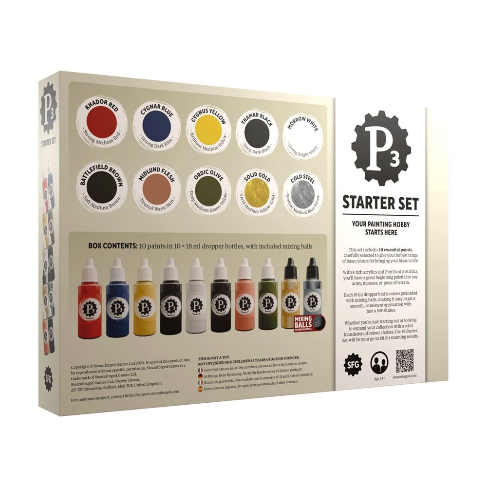 P3 Paints - Starter Box Of 10 Paints - Paint Set