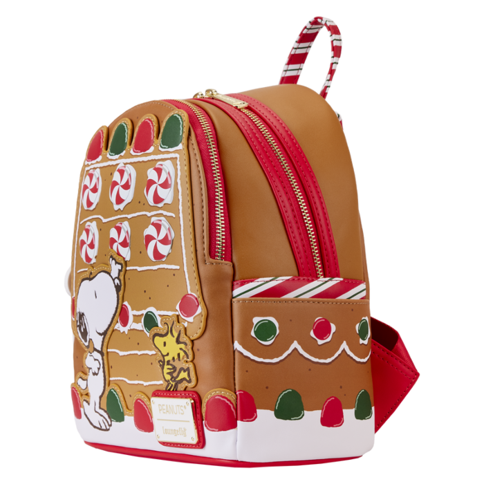 Peanuts - Snoopy Gingerbread House Scented 10" Faux Leather Mini Backpack