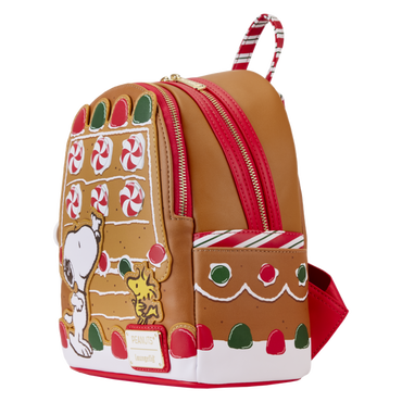 Peanuts - Snoopy Gingerbread House Scented 10" Faux Leather Mini Backpack