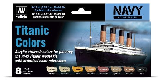 Vallejo Model Air - Titanic Colors Navy 8 Colour Set