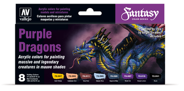 Vallejo Game Color - Purple Dragons by Angel Giraldez Acrylic Paint Set