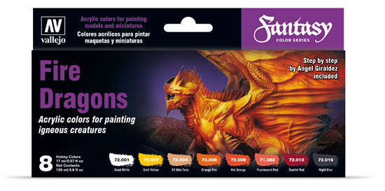 Vallejo Game Color - Fire Dragons by Angel Giraldez Acrylic Paint Set