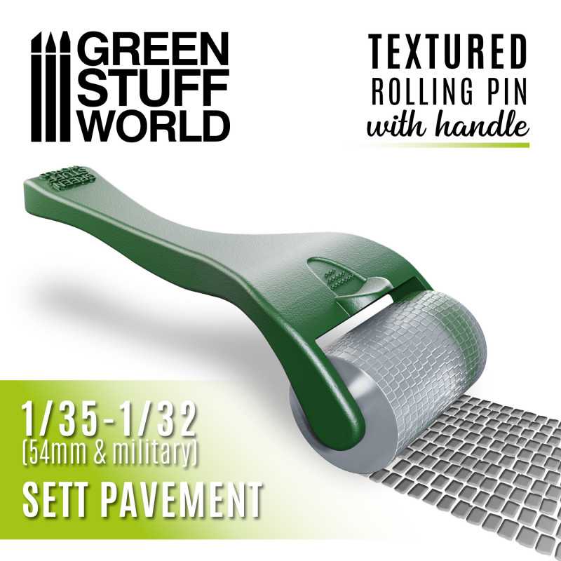 Rolling pin with Handle - Sett Pavement - Green Stuff World