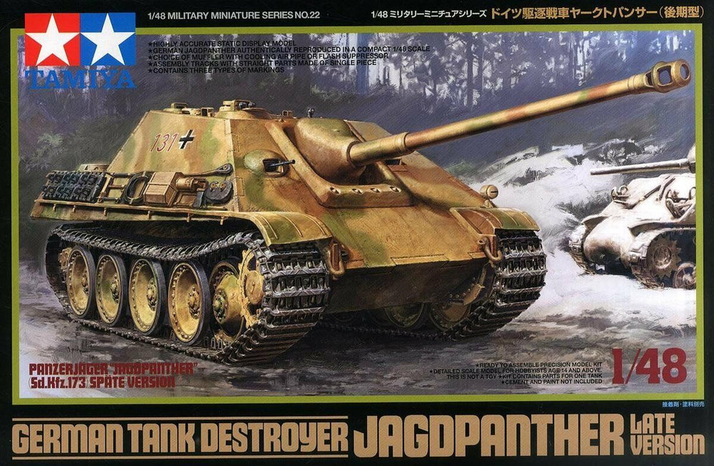 German Tank Destroyer Jagdpanther Late Version 1/48 - Tamiya Scale Model Kit