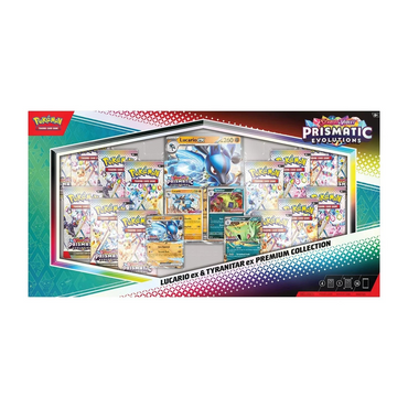 Pokemon TCG Scarlet & Violet Prismatic Evolutions Lucario ex & Tyranitar ex Premium Collection Box