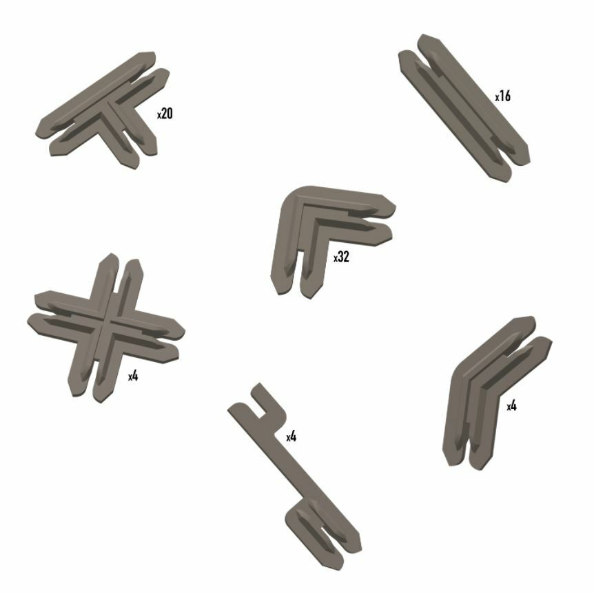 Battle Systems: Plastic Terrain Clips - Brown