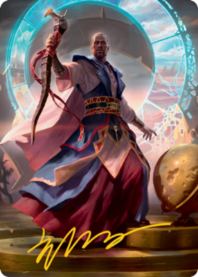 Teferi, Who Slows the Sunset Art Card (Gold-Stamped Signature) [Innistrad: Midnight Hunt Art Series]